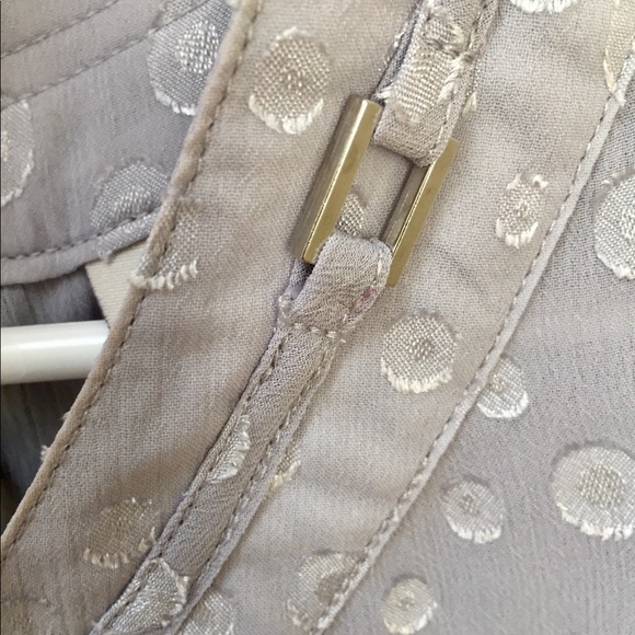 Roz and Ali Grey Sheer Blouse, Silver Detailing - Picture 5 of 8